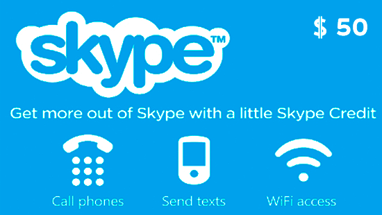 Skype ваучер $50